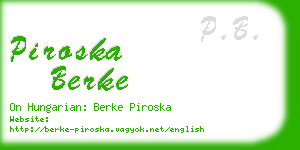 piroska berke business card